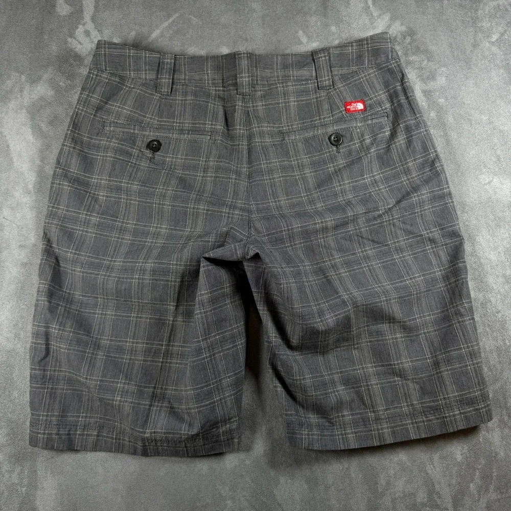 The North Face Mens‎ Gray Plaid Outdoor Hiking Casual Shorts Size 34